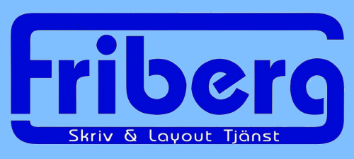 Klickbar Logotyp för entré till Friberg Skriv & Layout Tjänst.